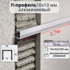 Алюминиевый П образный декоративный профиль 10х10мм браш серебро/мат 2,7м. фото 1 &mdash; DIELE