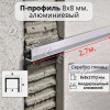 Алюминиевый П образный декоративный профиль 8х8мм серебро/глянец 2,7м. фото 1 &mdash; DIELE
