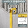 Алюминиевый Г-образный профиль для плитки ПО-Г10мм браш золото/глянец 2,7м. длина фото 1 &mdash; DIELE