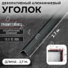 Алюминиевый анодированный декоративный уголок ПН 15х15мм графит/глянец длина 2,7 м. фото 1 &mdash; DIELE